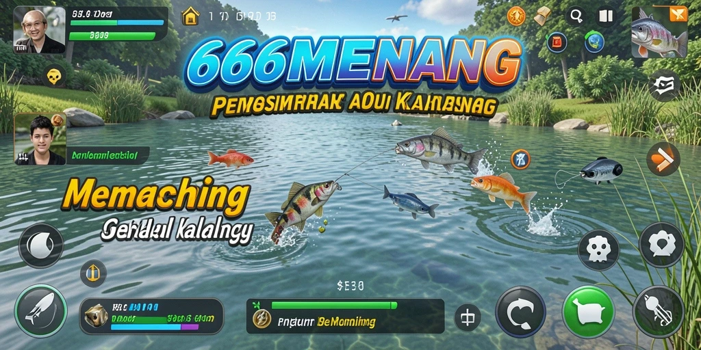Tampilan antarmuka permainan Memancing 666MENANG yang menarik.