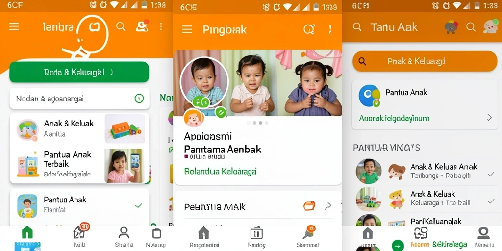 Antarmuka aplikasi 6CF yang menggambarkan fungsi Pantau Anak.