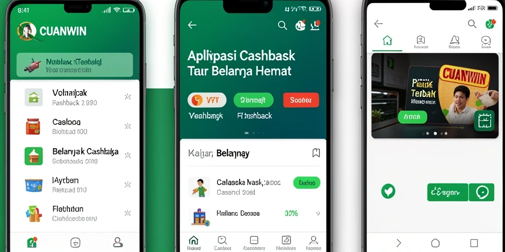 Screenshot antarmuka CUANWIN menampilkan berbagai penawaran cashback menarik.