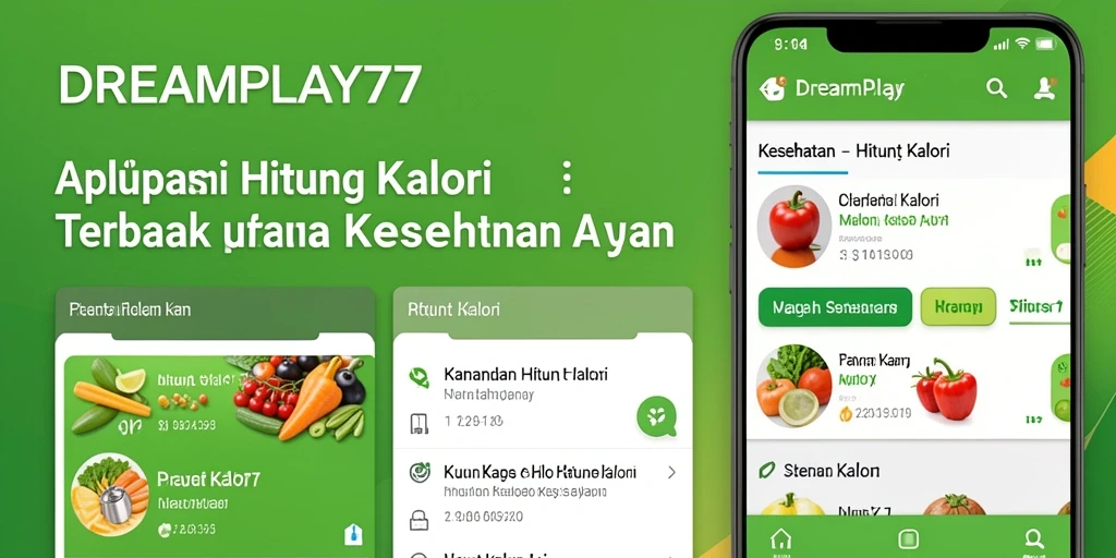 Tampilan antarmuka aplikasi DREAMPLAY77 dengan fungsi Hitung Kalori.