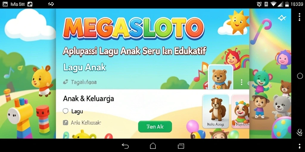 Tampilan antarmuka MEGASLOTO yang ceria dan interaktif.